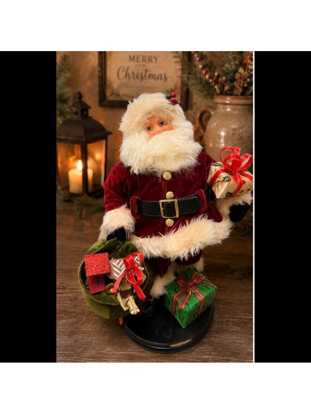 #18s - 20” Vintage Santa clause plush velvet with lots of detail!!